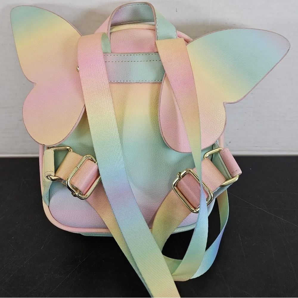 Luv Betsey Kitsch Collab Rainbow Wings Plaid Mini Backpack